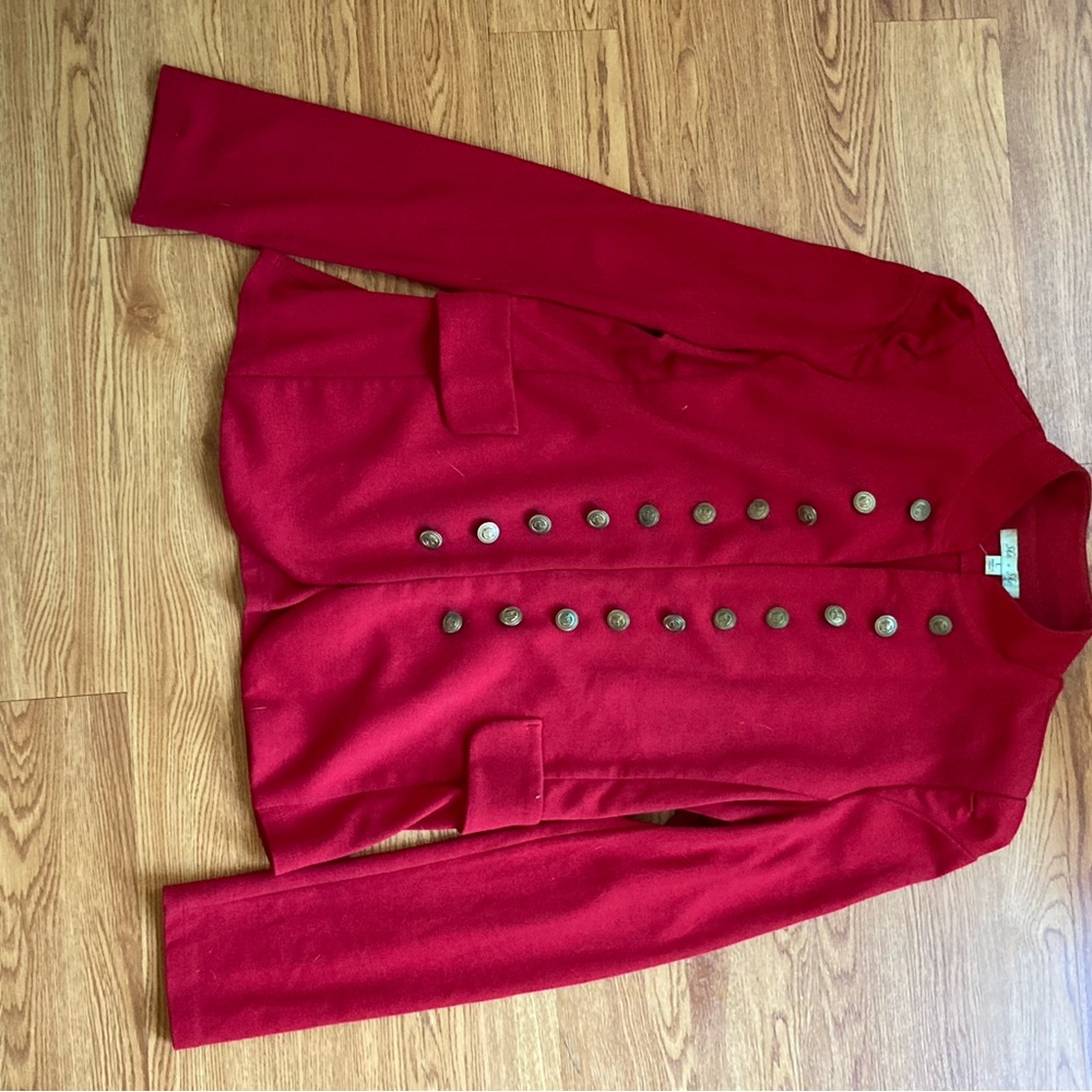Red Military-Style Jacket - Picture 2 of 4
